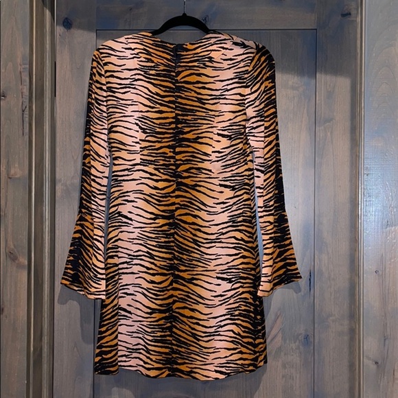 A.L.C. Tiger Print Mini Dress - Black and Orange - Picture 3 of 5
